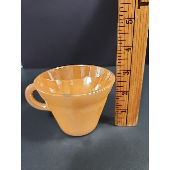 Vintage Termocrisa Peach Lusterware Coffee Cup Mug & Plate (6.5") - Picture 3 of 12